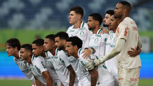 O time da SE Palmeiras, posa para foto em jogo contra a equipe do Fortaleza EC, durante partida válida pelas oitavas de final, volta, da Copa do Brasil, na Arena Pantanal. (Foto: Cesar Greco/Palmeiras/by Canon)
