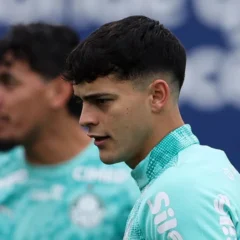 O atacante Ram&oacute;n Sosa durante treinamento na Academia de Futebol (Foto: Cesar Greco/Palmeiras/by Canon)
