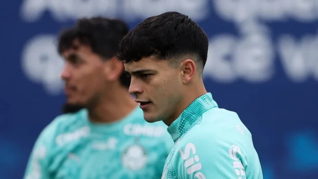 O atacante Ramón Sosa durante treinamento na Academia de Futebol (Foto: Cesar Greco/Palmeiras/by Canon)

