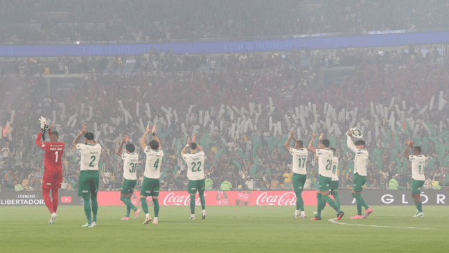 O time da SE Palmeiras, em jogo contra a equipe do Fluminense FC, durante partida válida pela semi final, ida, da Conmebol Libertadores, no Estádio Maracanã. (Foto: Cesar Greco/Palmeiras/by Canon)
