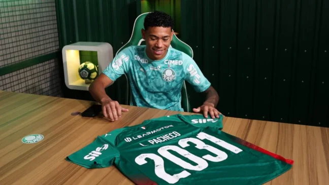 Luis Pacheco está na base do Palmeiras desde 2021 (Foto: Cesar Greco/Palmeiras/by Canon)
